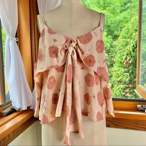 Lulus Floral Ruffled Layered Tank Top Size Small